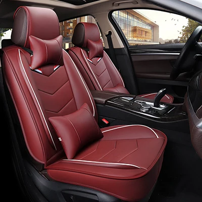 WLMWL универсальный кожаный чехол для сиденья автомобиля Mercedes Benz все модели w212 A180 B200 c200 c300 E класс GLA GLE S500 GLK CLA - Название цвета: red pillow