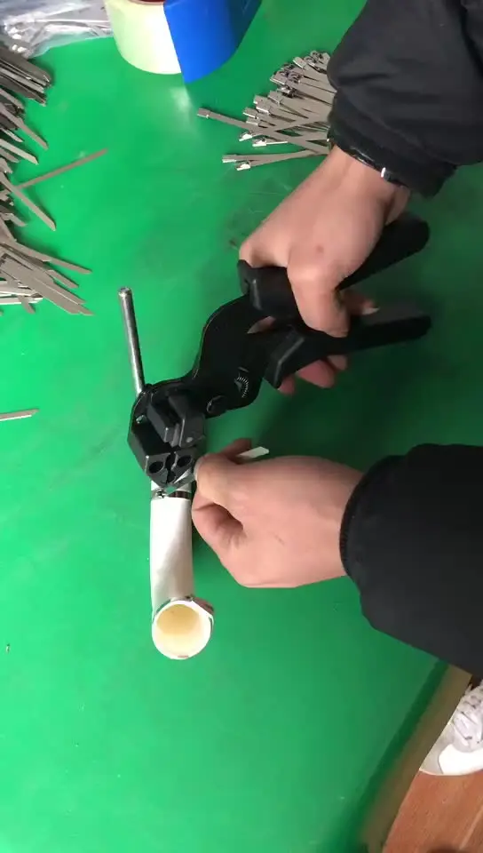 Factory Sale Stainless Steel Metal Cable Tie Fasten Gun Pliers Crimper Tensioner Cutter Hand Tool Manual