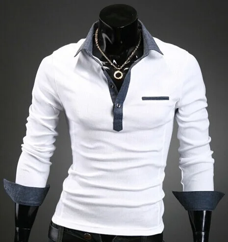 Zogaa повседневная мужская рубашка Поло мужские с длинным рукавом тёплые рубашки поло рубашка, топы футболки с отложным воротником мужские дышащие поло рубашки