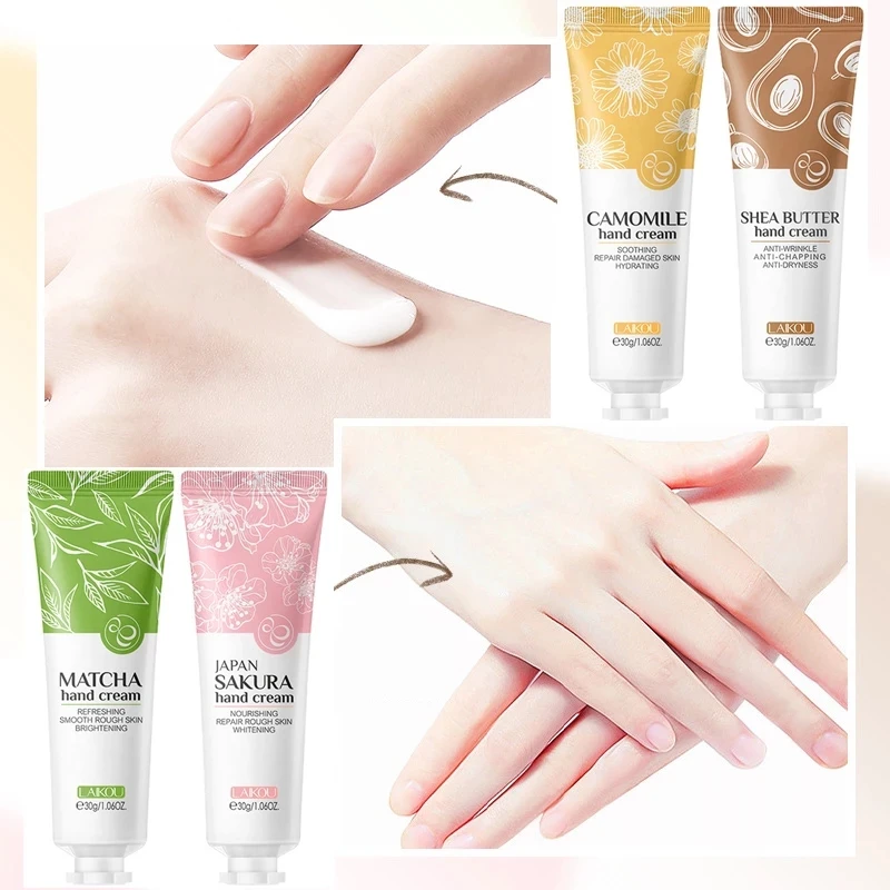 4pcs Deep Moisturizing Refreshing Hand Cream Sakura Matcha Shea Butter Chamomile Gentle Soften Keratin Improve Dry Body Lotion 2 4pcs Deep Moisturizing Refreshing Hand Cream Sakura Matcha Shea Butter Chamomile Gentle Soften Keratin Improve Dry Body Lotion - Image 2