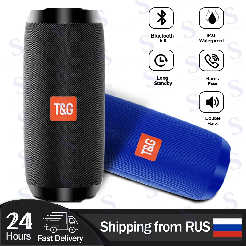 Altavoz Bluetooth TG117 impermeable para exteriores, columna portátil, tarjeta TF, Radio FM, entrada Aux, caja inalámbrica