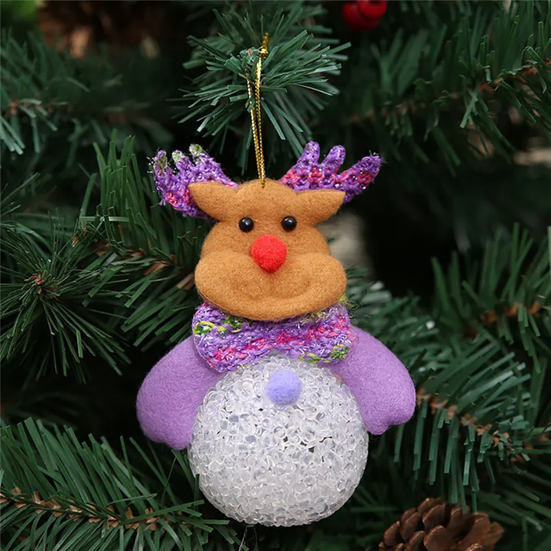 Christmas Snowman Glowing Night Light Christmas Tree Hanging Decoration Festive Party Supplies