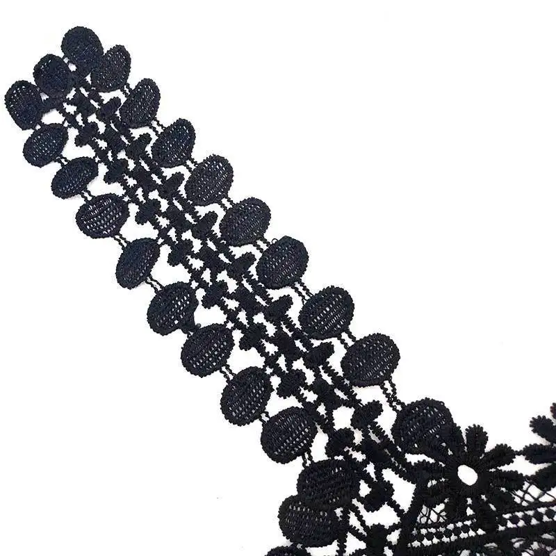 1 шт. белый черный хлопок вышивка тканей Venise кружева бахрома Аппликации Свадебные Кружева Цветы Ткань кисточки воротник корсаж швейный Декор