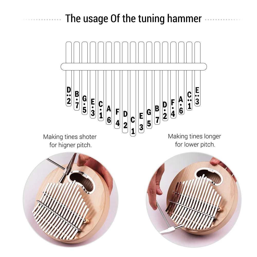 

Hot New 17-Key Round Shape Thumb Piano Kalimba Maple Wood with Carry Bag Musical Note Stickers Tuning Hammer Cleaning Cloth