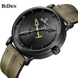 Бренд biden мужские спортивные часы большие мужские Модные Военные крутые водонепроницаемые кварцевые часы с кожаным ремешком наручные часы