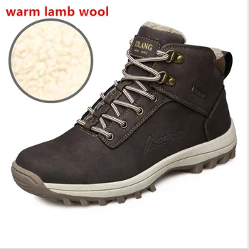 

AQ733 Winter men Ankle Boots Snow Boots men Warm Wool Fleece Waterproof Fashionable Men's PU Non-Slip Men's Outdoor Casual Shoes