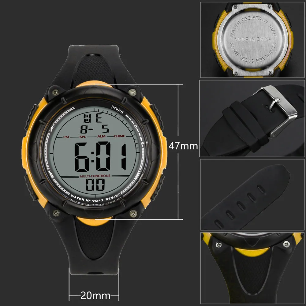 Роскошные мужские цифровые часы Военные Спортивные светодиодный часы мужские водонепроницаемые наручные электронные часы наружные электронные часы