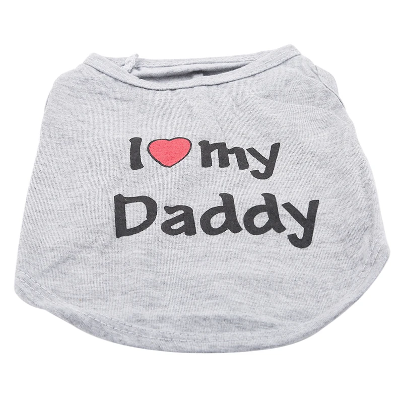 dad XS Милая собака Кот рубашка с рисунком «собаки» Pet Костюмы сезон: весна–лето дышащий жилет для кошек небольшой для собачек-Мопсов котенок наряд - Цвет: dad XS