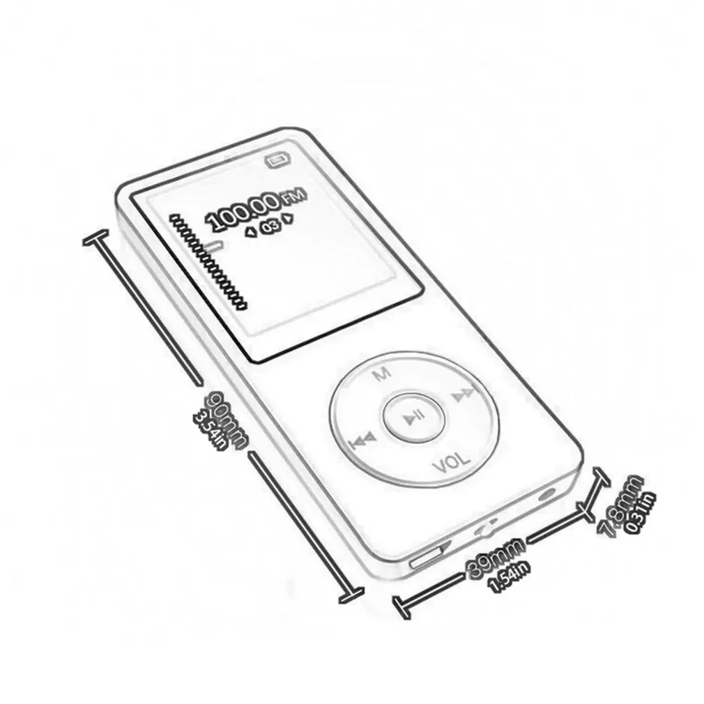 HiFi Sound MP3 MP4 Player Lossless Music Playing 1.8" Screen Audio Video Player E-book FM Radio With 8GB TF Card