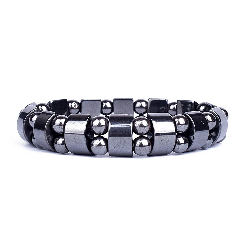 Fashion Energy Hematite Magnetic Bracelets Men Nature Silver color Hematite Charm Bracelets for Women High Polish Energy Jewelry