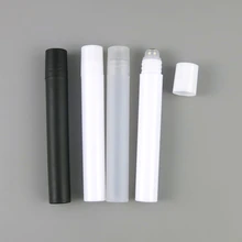 24x5 ml 8ml 10ml 12ml refillable vazio geada rolo branco preto na garrafa com o rolo plástico do creme do olho da bola 10cc do metal na garrafa
