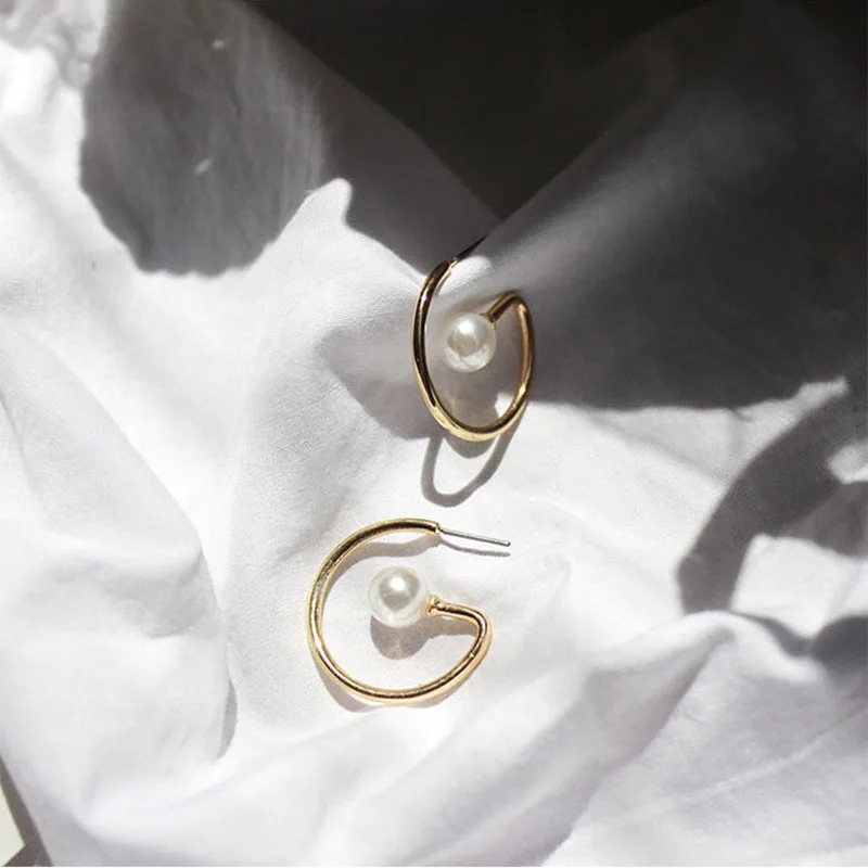 SRCOI золотистые/серебристые металлические серьги гвоздики в форме G круглые