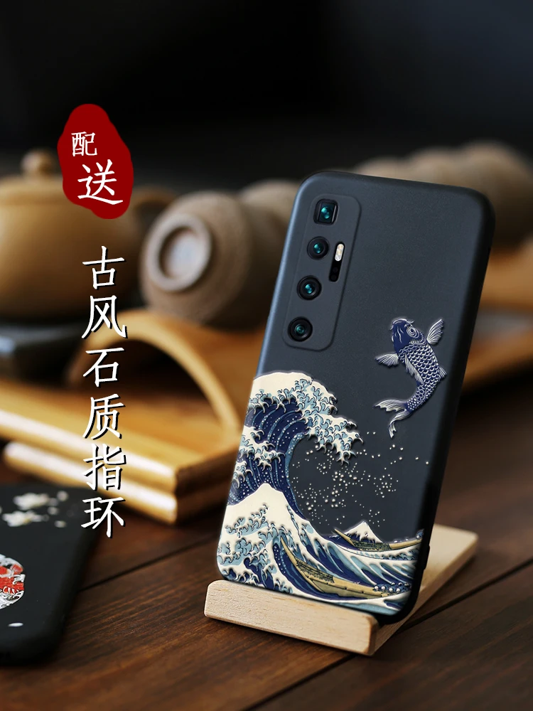 Чехол для телефона Great Emboss xiaomi mi 10 Ultra mi10 mi10pro mi10lite чехол Kanagawa Waves Carp Cranes 3D Giant relief