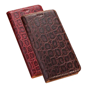 

Genuine Leather Magnetic Phone Holster Case For Samsung Galaxy A7 2018/Galaxy A9 2018 Magnetic Flip Phone Cover Card Slot Holder