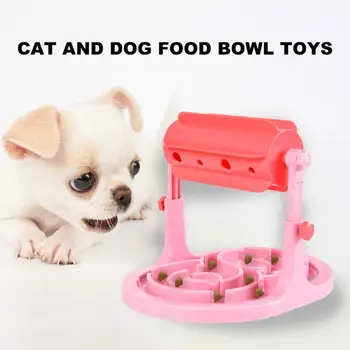 

Creative Pet Feeding Bowl Kitten Puppy Slow Eating Food Separated Plate Dog Cat Anti Choke Accessories with Leak Roller