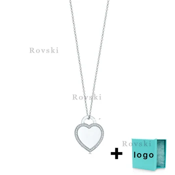 

XL TFX TTFF Rllen Pure Silver Love Diamond Carving Necklace Is Suitable for Women's Party Jewelry Wholesale Free Delivery.