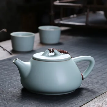 

Ru Tea Pot Handmade Gracked Glaze Can Raise Ceramic Kung Fu Tea Set Single Teapot Teapot Set Ru Kiln Chinese Tea Set Porcelain