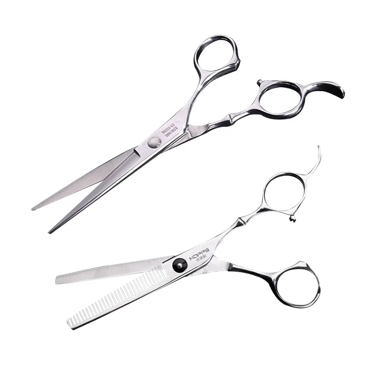 

6 Inch Hairdressing Scissors Black Colorful Hair Salon Professional Hairdressing Scissors Flat Cutting Bangs Thinning Shears