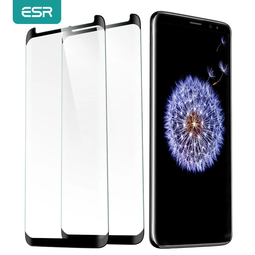 ESR 2PCS Screen Protector for Samsung Galaxy S9 S9 Plus Tempered Glass 9H 3D Curved Protector Glass Film Protective for Samsung