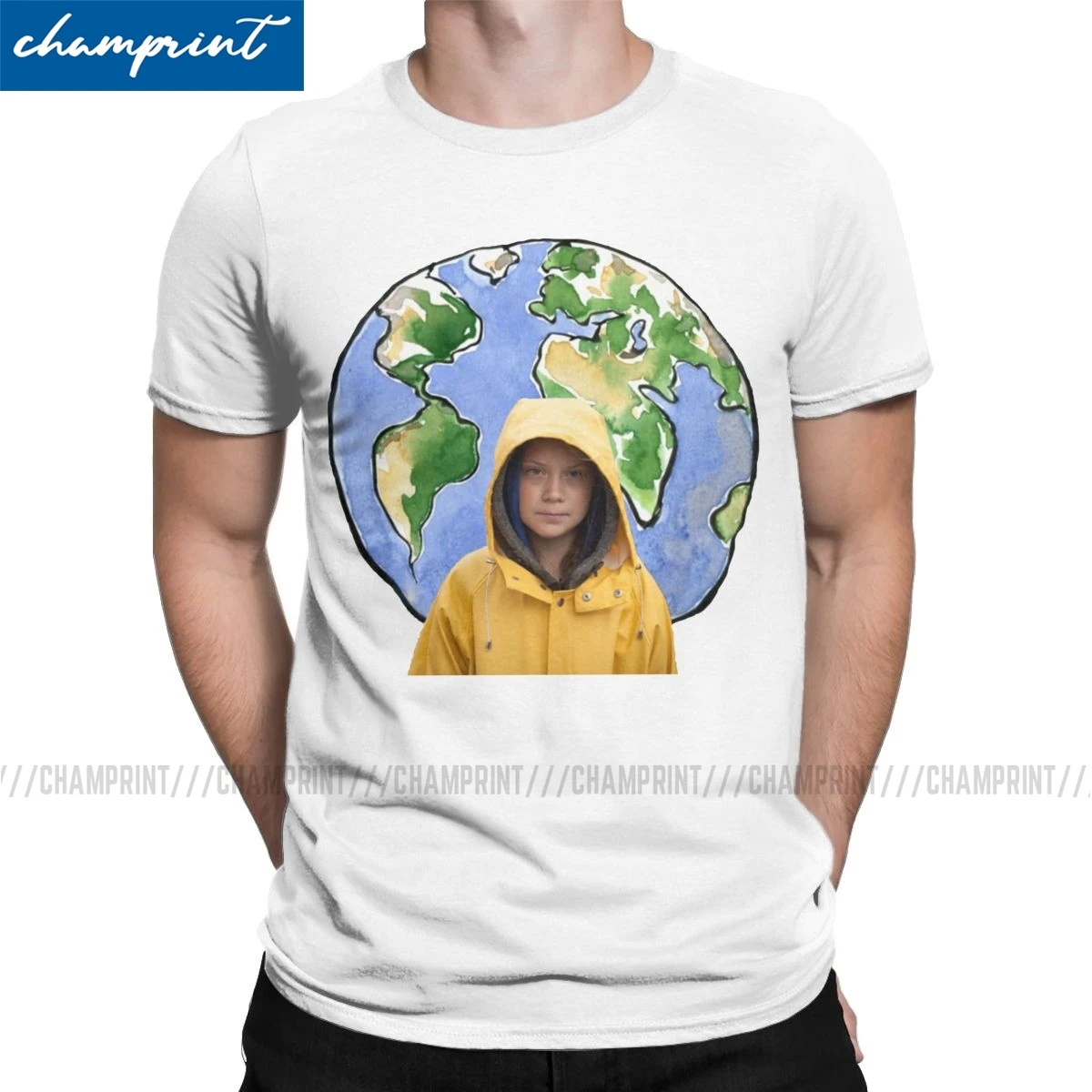 Мужская футболка с круглым вырезом Greta Thunberg модная коротким рукавом защитой от