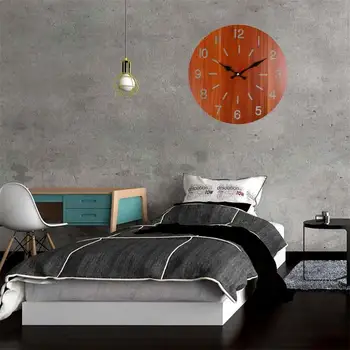 

Wall Clock Europe Retro Home Bar Bedroom Decoration Wide Scope of Application Practical Economy Circular Wooden Hang Watch