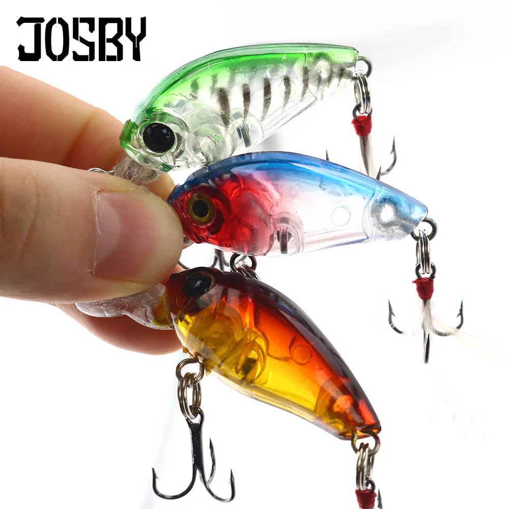 JOSBY Wobbler Fshing gear Carp Fishing spinners crankbait feeders lures pesca Floating Deep Diving 0.1m-0.3m 3g/6.2cm Hook 10