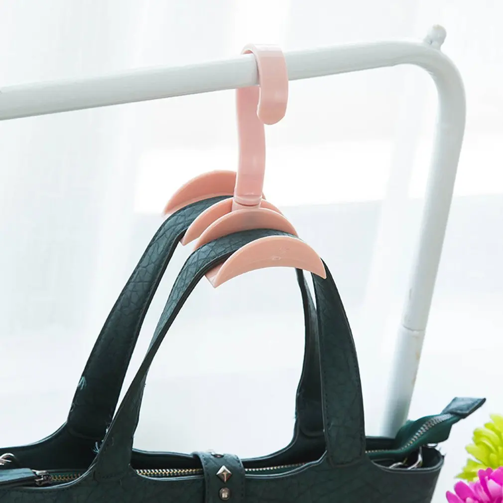 

360 Degrees Rotated 1 Hooks Plastic Handbag Clothes Ties Bag Holder Shelf Hanger Hanging Rack Storage Organizer Hooks