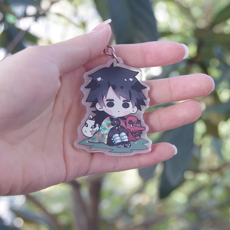 Demon Slayer: Kimetsu no Yaiba Hashibira Inosuke Tomioka Giyuu, косплей, двухсторонний акриловый брелок, кулон, брелок, подарки