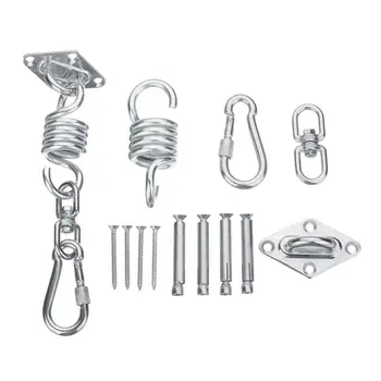 

Stainless Steel Spring Hook Swing Hanging Basket Wicker Chair Hammock Assembly Accessories Button Screws Spring Buckle Set