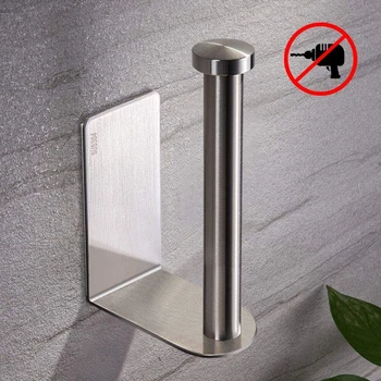 

Wall Moutained Stainless Steel Self Adhesive Kitchen Tissue Hanging Holder Bathroom Toilet Roll Paper Holder Towel Rack