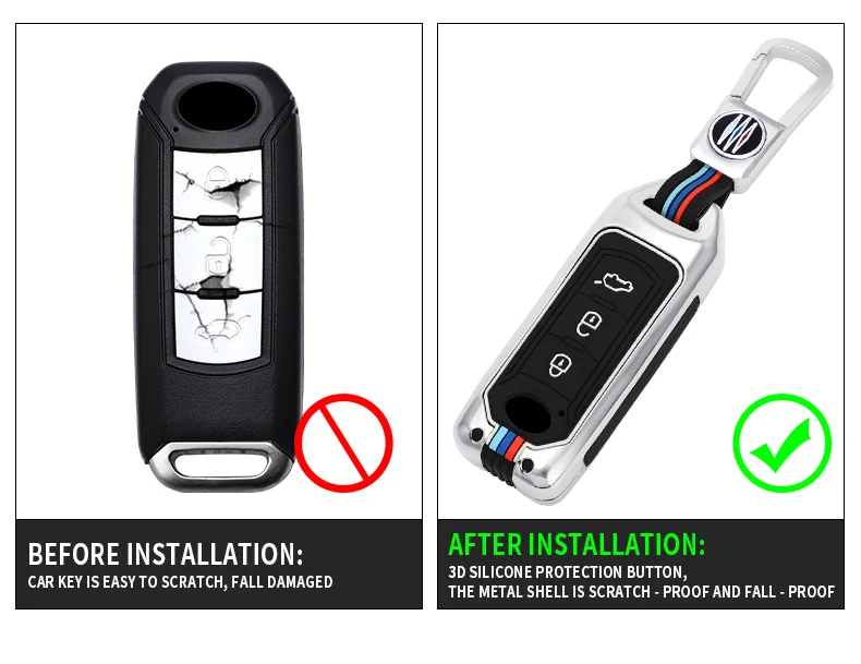 Custodia per chiave auto in lega di zinco Shell Fob per GAC Trumpchi GSG A3 GA3S GA5 GA6 GS4 GS8 portachiavi con protezione chiave accessori per anello - H932ce77f1c234cd2897721990ecdea15o