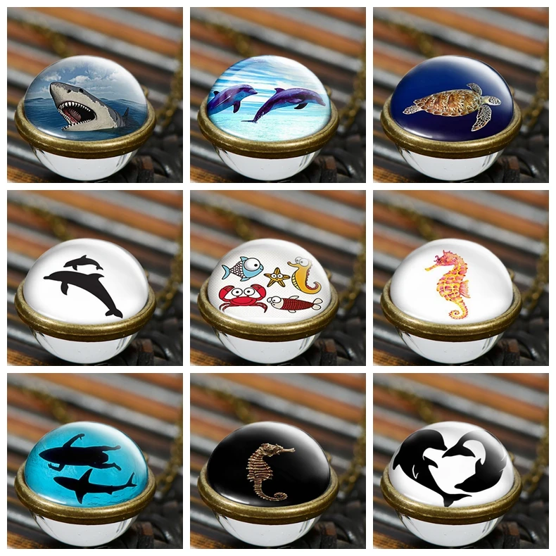 Подвеска с дельфином морской звездой конь черепаха кристалл изысканная Детская