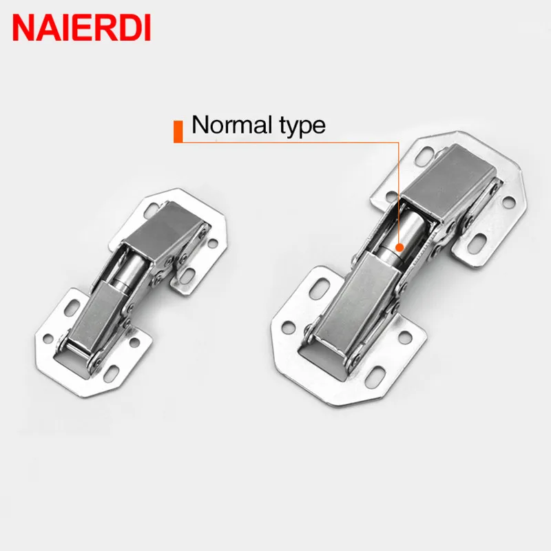 4PCS NAIERDI 3 Inch Cabinet Hydraulic Hinge 90 Degree No-Drilling Hole Cupboard Door Soft Close Hinges 4 Inch Furniture Hinge