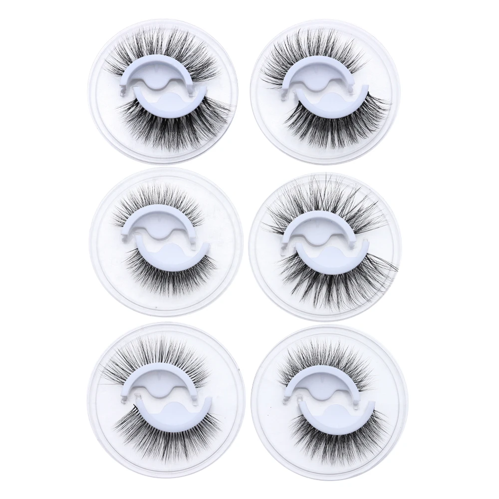 Self adhesive False Eyelashes 3D Mink Reusable Natural Curly Thick