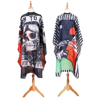 

1PC Skull Pattern Hairdressing Cloth Polyester Cape Haircut Hair Styling Design Barber Dress Salon Supplies Cape Gown Cloth