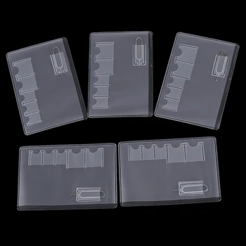 

5Pcs 6 Sim Card Storage Case Box Bag Easy Carry Clear Protector Portable For Sim Memory Card Transparency Universal