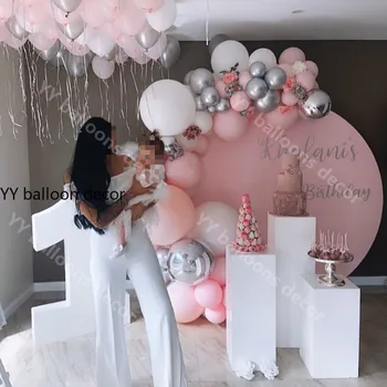 

DIY Blush Peach Balloon Garland Arch Kit Blush Sliver White Latex Balloons Party Decorations for Birthdays Baby Showers Weddings