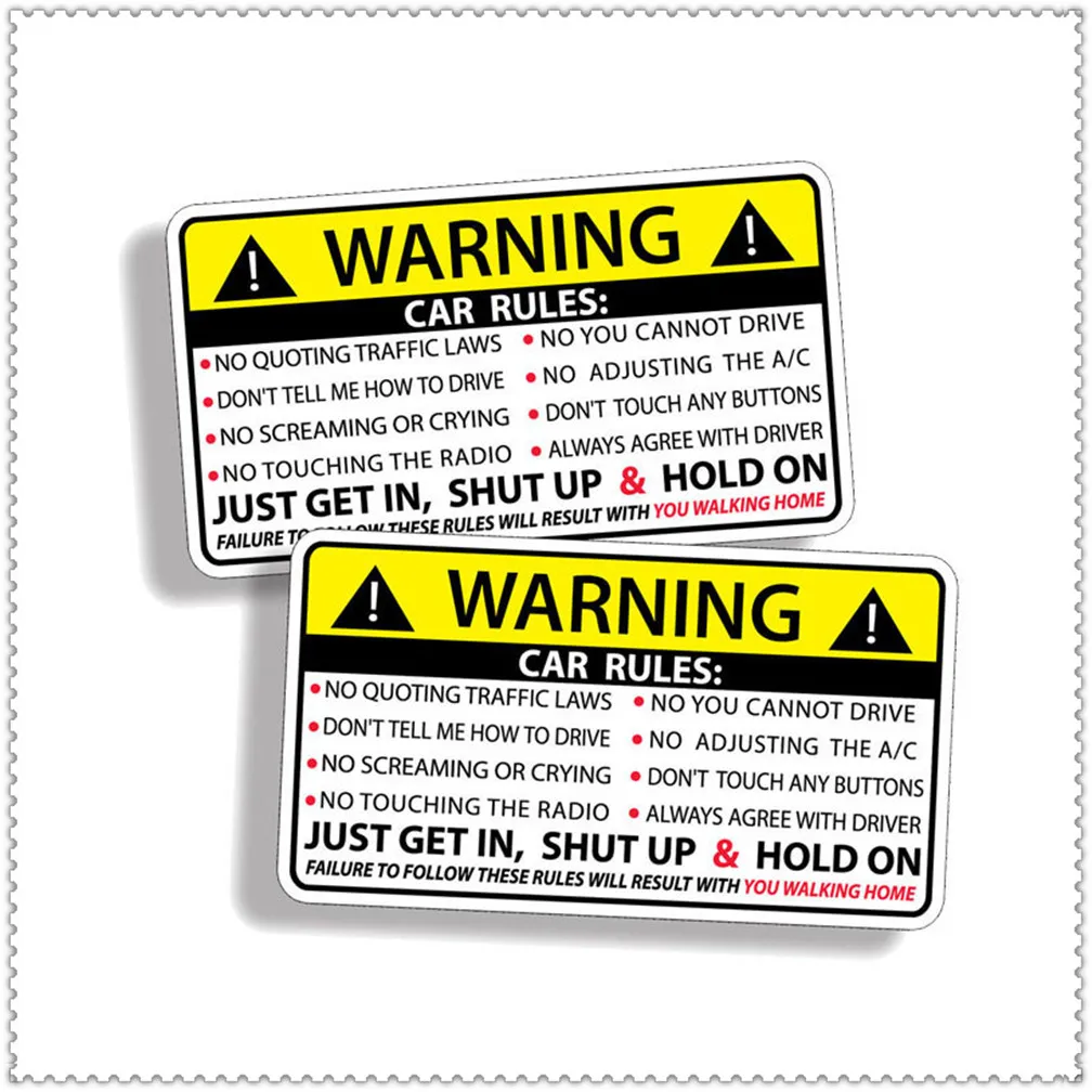 Car Safety Warning Rules Decal card Sticker for Honda Crosstour CR-Z S C EV-Ster AC-X HSV-010 NeuV S660 Project D M | Автомобили и