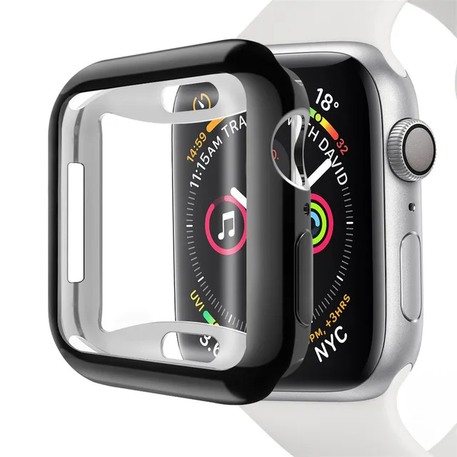 1 360 Защита Тонкий чехол для часов полный чехол для Apple Watch 4 мягкий прозрачный TPU Экран защитная оболочка для наручных часов iWatch, 4 44 мм 40 мм - Цвет: 1