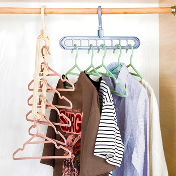 

Magic Multiport Storage Rack with Circular Clothes Stand, Clothes Drying Rack, Rotating Multifunction Plastic Hangers