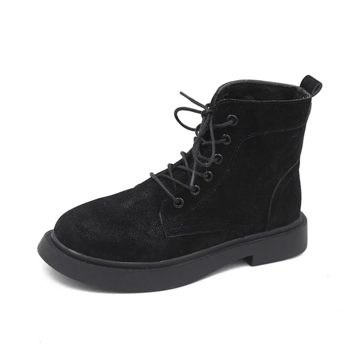 

Freeshipping 2019 Spring and Autumn Martin British style student wild small short tube flat bottom shoes boots women Basic