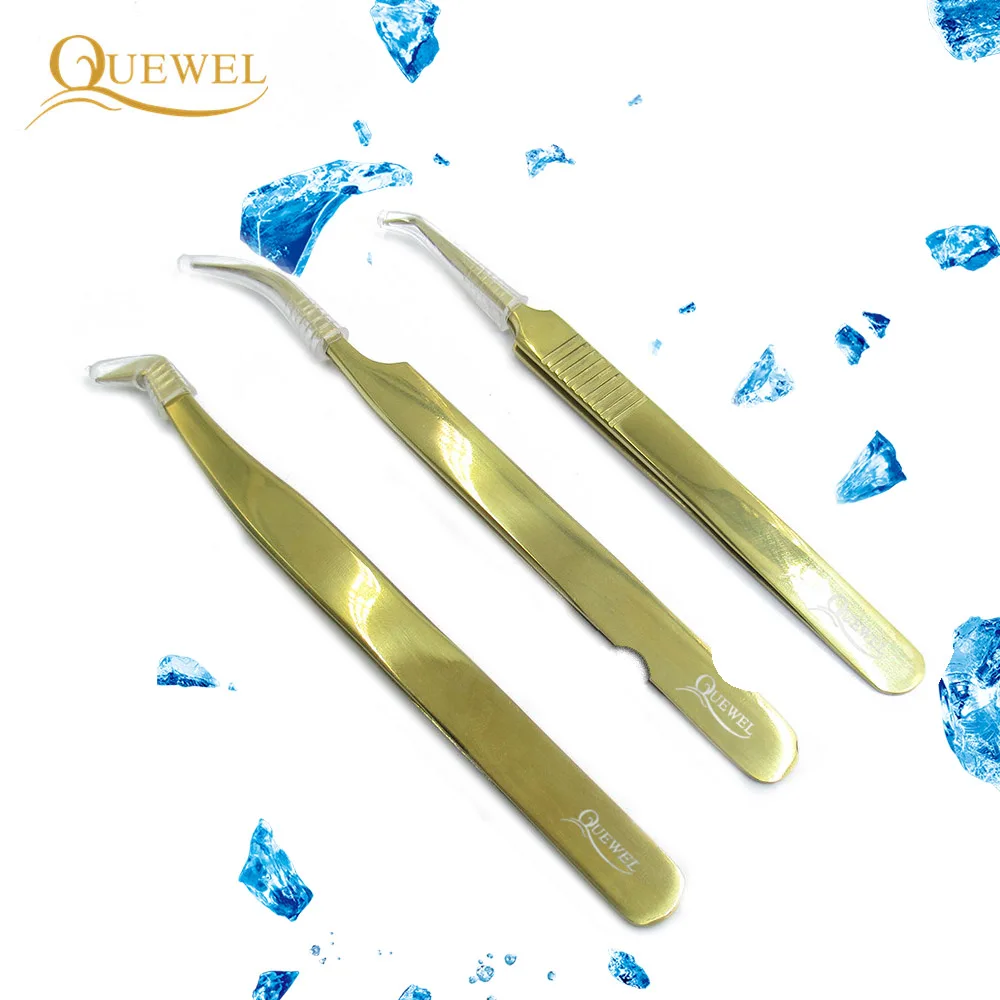 

Quewel Tweezers Set of Eyelash Extended Tweezer Anti-static Stainless Steel Tweezer High-precision Acid-resistant Eyelash Tools