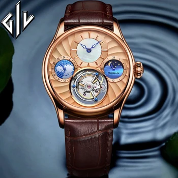 

GIV Original Watch Men Tourbillon Mechanical Hand Wind Top Brand Waterproof Luxury Sapphire Business montre homme 2020 New