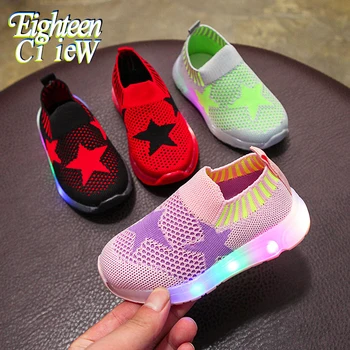 

2020 New Kids Light Up Shoe Slip-on Toddler Little Kid LED Sneakers Children Luminous Shoes Boys Girls Sport Running Shoes