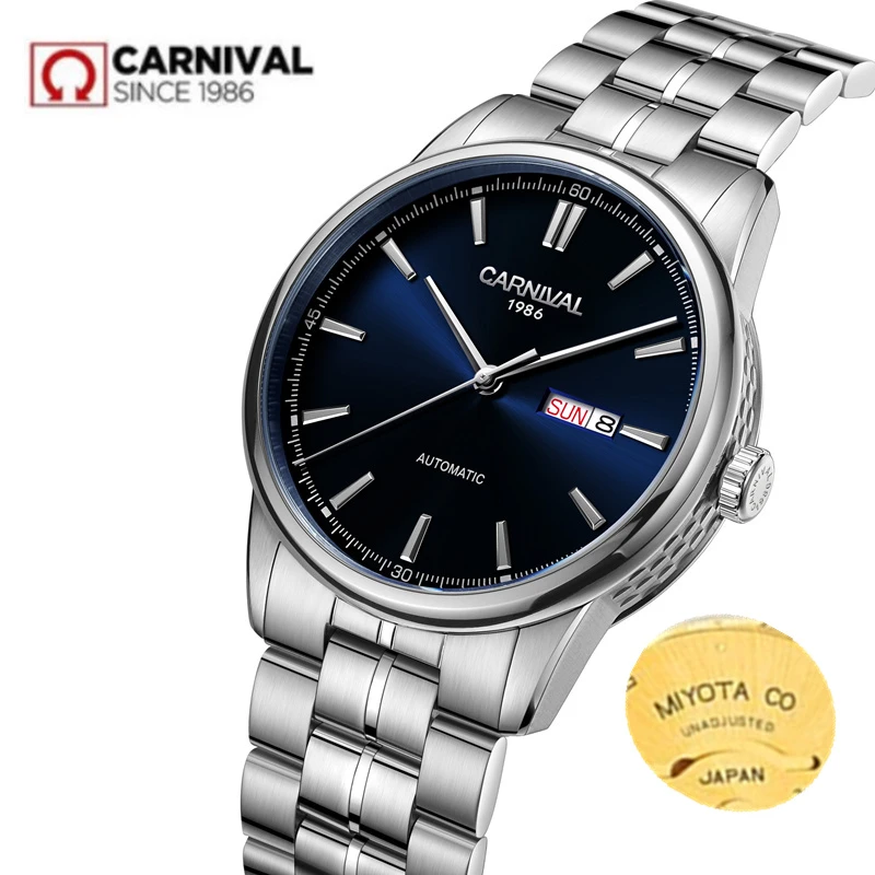 Switzerland Carnival Mechanical Watch Men MIYOTA Automatic Men Watches Luxury Brand Waterproof Clock Sapphire Montre Homme Reloj