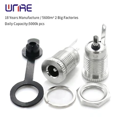 5/10pcs DC-099 5.5 x 2.1mm DC Power Jack Socket Female Panel Mount Connector Metal DC099 Open Hole 11.5MM 5.5*2.1 5.5*2.5