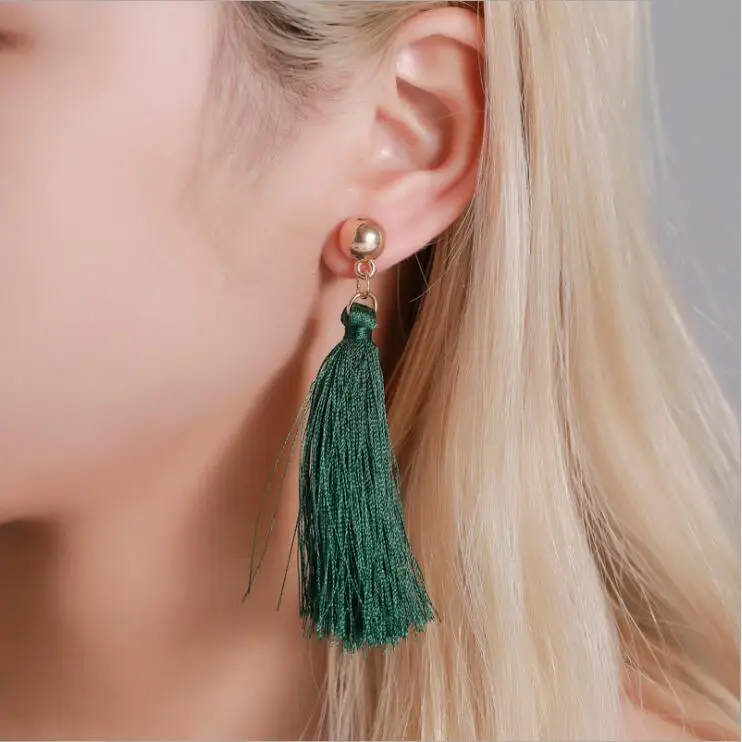 E1546 европейские и американские импортные серьги модные с кисточками