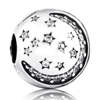

Original Crystal Twinkling Night Star Clip Stopper Bead Fit 925 Sterling Silver Bead Charm Bracelet DIY Jewelry