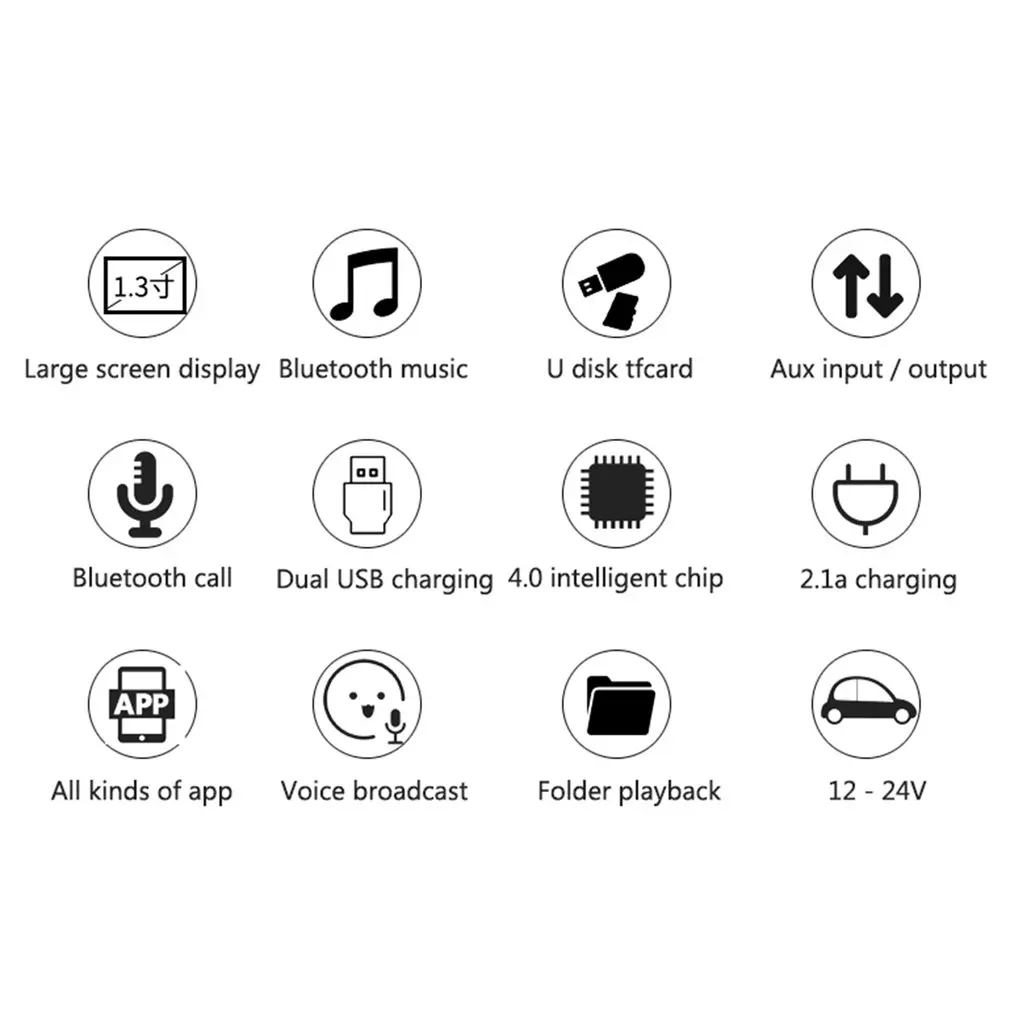Двойная головка автомобиля Bluetooth Mp3 двойная ручка холодный свет большой дисплей экран напряжение знак вызова, умный автомобиль Bluetooth Mp3