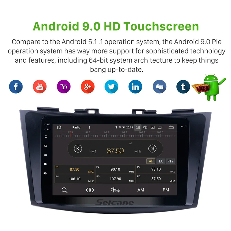 Excellent Seicane Android 9.0 Car Radio 9